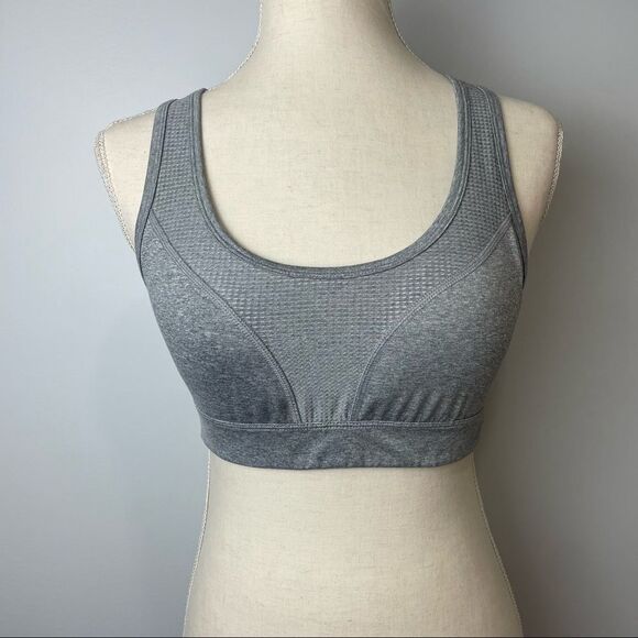 Fila High impact Solid Gray Sports Bra Spandex Stretchy Soft size M - Picture 6 of 7